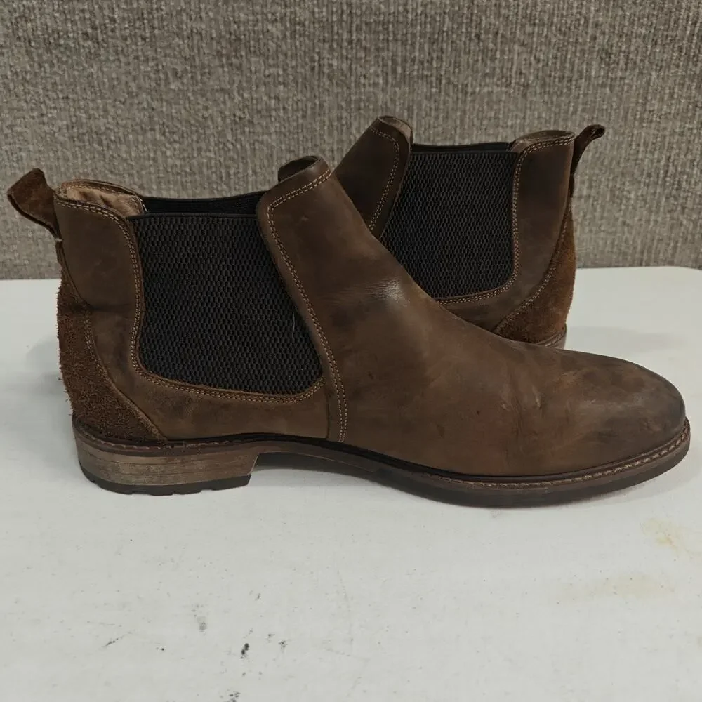 Florsheim Men's Chalet Plain Toe Chelsea Brown Leather Boot US Size 10